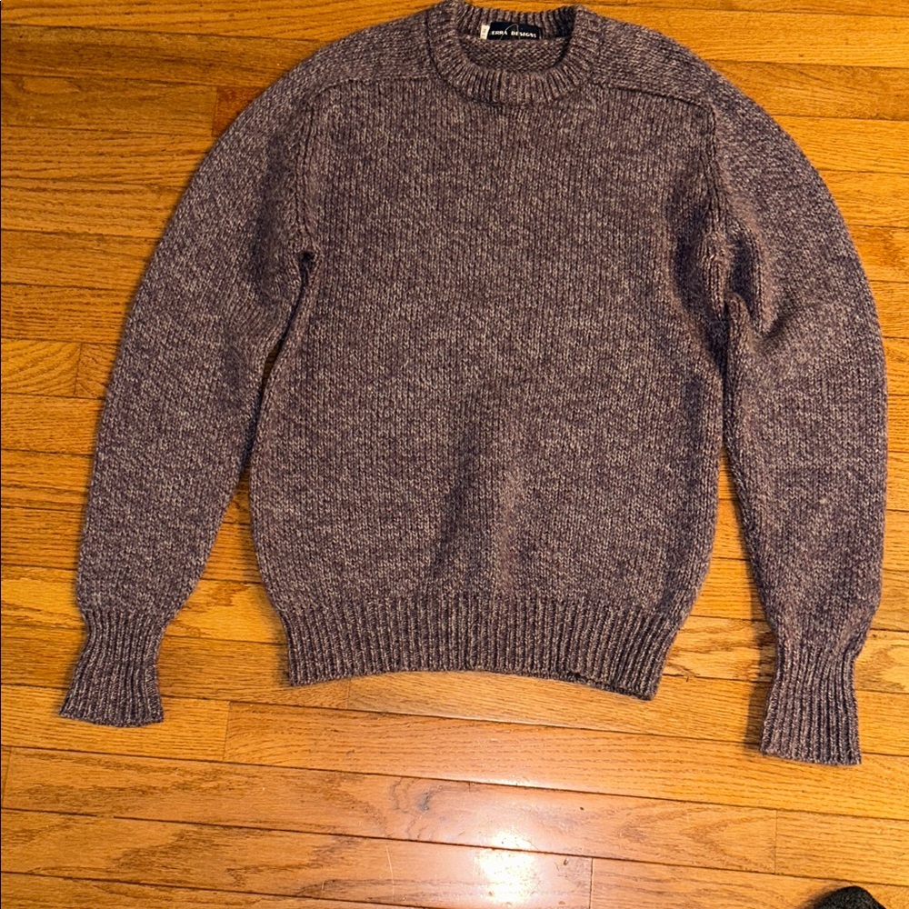 Vtg SIERRA DESIGNS Womens Sweater Purple Size Large Cabin Wool Blend Hiking